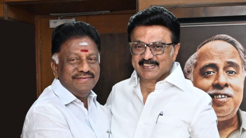 O. Panneerselvam with M. K. Stalin