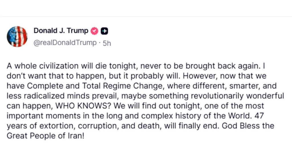 Donald Trump’s ‘Civilisation Will Die’ Warning